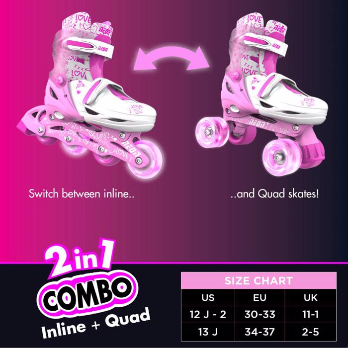 YVOLUTION Neon Combo Patinia 2 se 1 - Roz, (34-37)